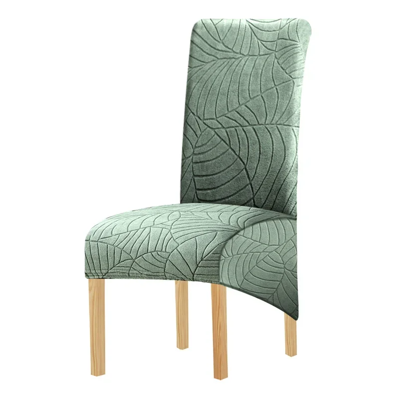 1PC Esszimmer Stuhl Abdeckung Elastische Bankett Stuhl Abdeckungen Sitz Abdeckungen Blätter Jacquard Stühle Schutz für Hotel Hochzeit Party: green