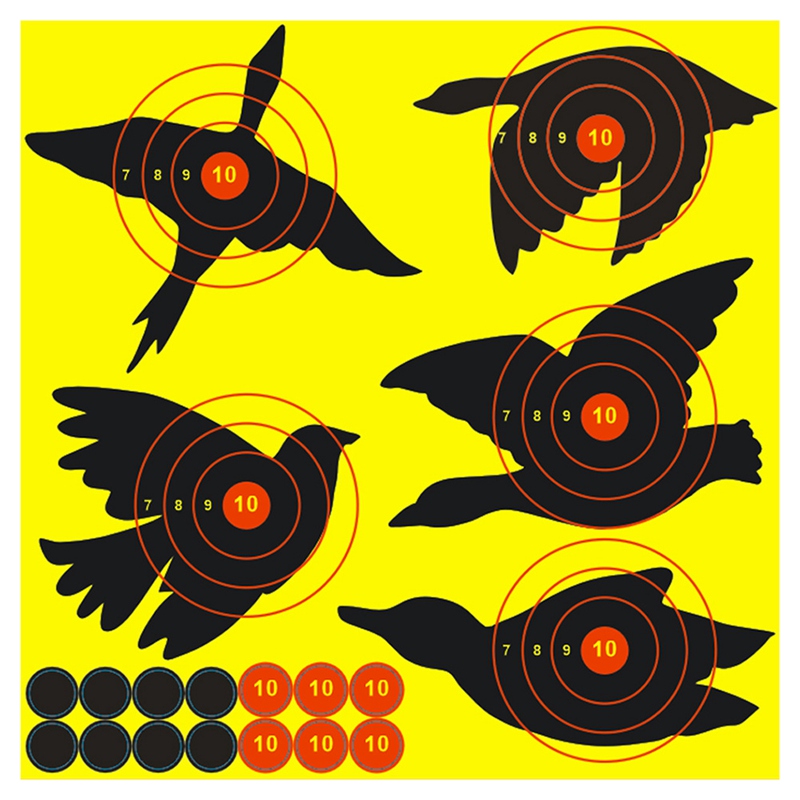 10Pcs 12X18 inch Animal Shape Targets Reactive Splatter Glow Florescent Paper Target for Archery Training Accessories