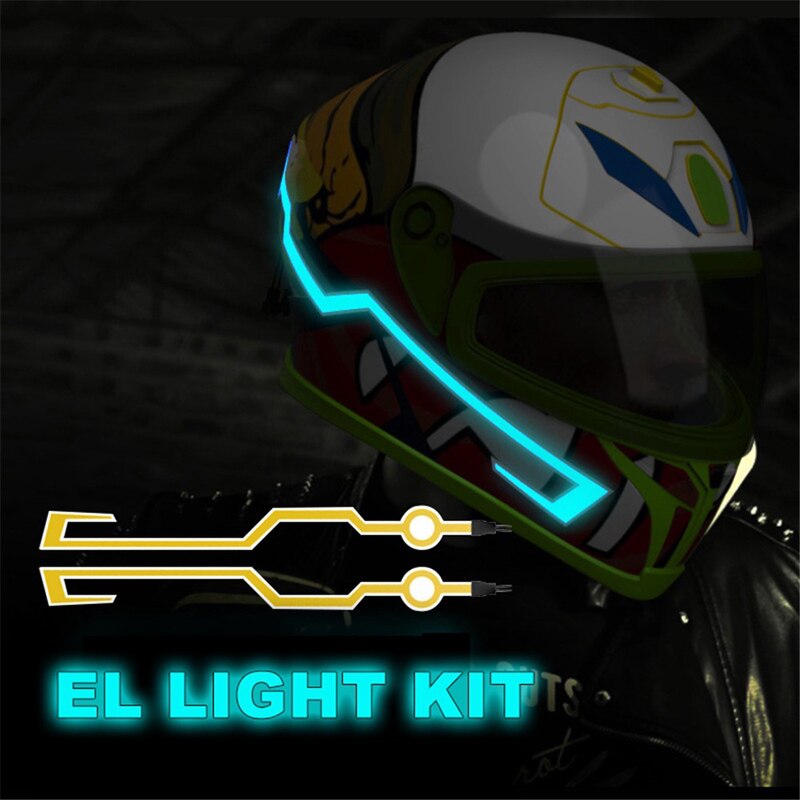 Kit Durable pour le bricolage 3V | 2 pièces, casque étanche, lumière de moto, Signal d'équitation EL Strip, clignotant,, directe