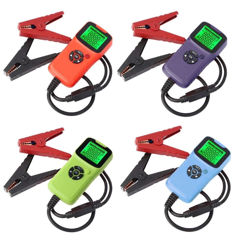 Probador de batería de coche Digital de 12V, Analizador de prueba de batería LCD de coche, Analizador de prueba de voltaje Analizador de sistema de coche ohm CCA, herramientas de diagnóstico de prueba