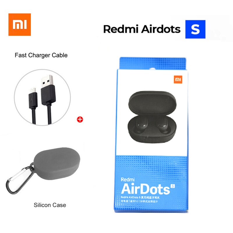 Xiaomi Redmi AirDots 2 sans fil Bluetooth 5.0 redmi airdots2 Mi Ture écouteurs sans fil dans l'oreille stéréo basse pas redmi airdots s: Airdots S  grey case