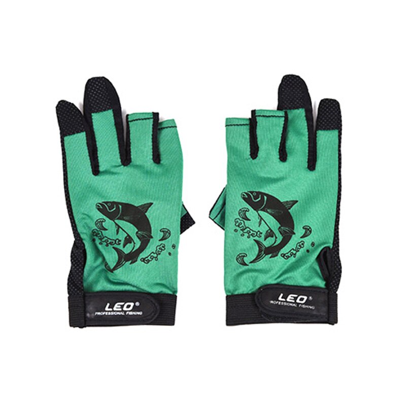 Luvas de pesca 3 dedos luvas de corte luvas sem dedos respirável ao ar livre proteção fundição pesca vestuário ferramentas ao ar livre engrenagem: Green