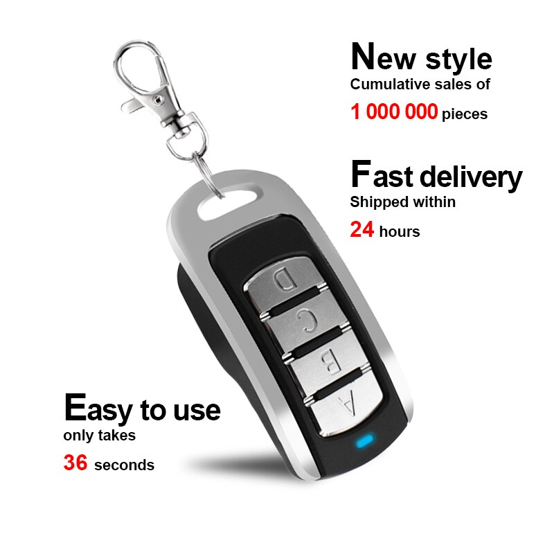 PUJOL compatible garage Remote control Rolling Code garage door opener 433mhz command pujol vario blue light with battery