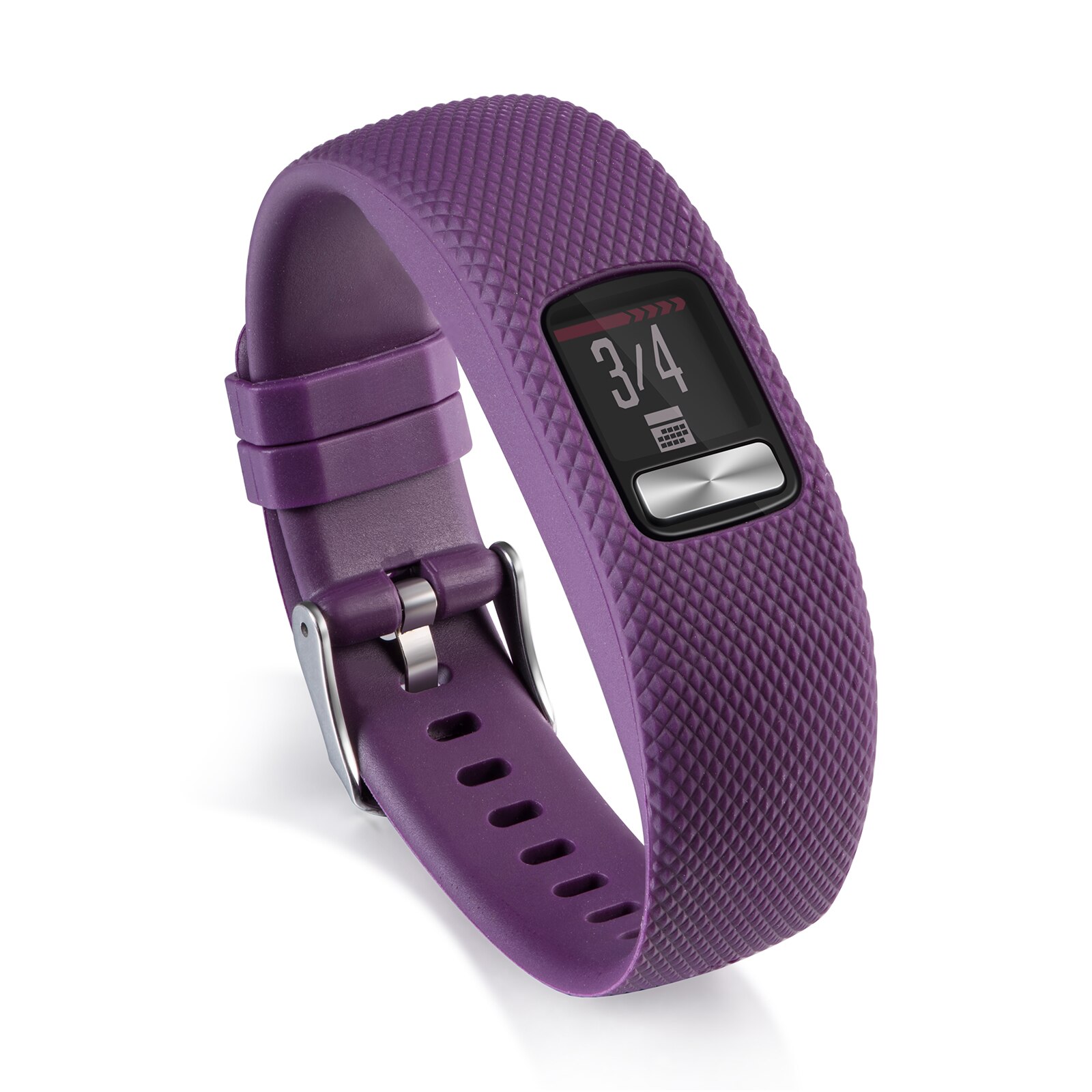 Bracelet de rechange en silicone souple pour montre connectée Garmin Vivofit 4, moniteur d'activité physique: Purple / S