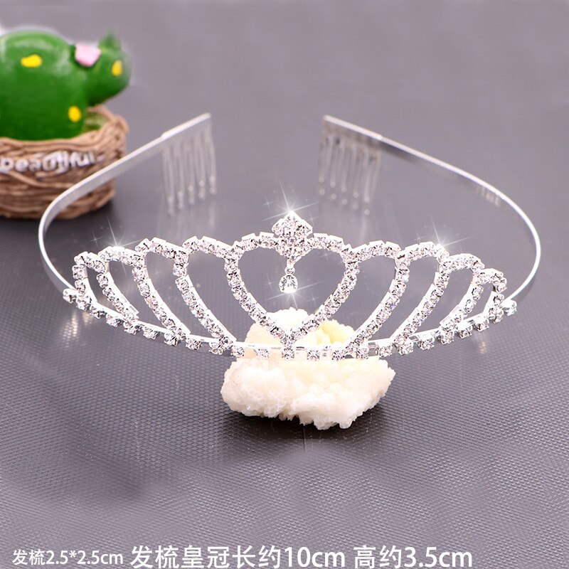 Børns kronehårbøjlesmykke prinsesse børns pige krystalkronesmykke hårkort dejlige