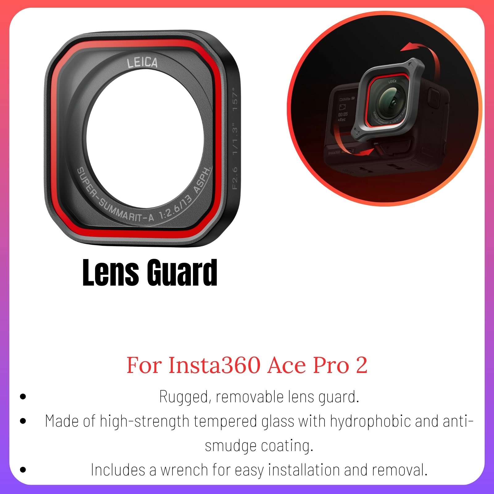 Accesorios originales para Insta360 Ace Pro 2, protector de lente, Mini Estuche de transporte, jaula de Metal, adaptador de micrófono, estuche de buceo impermeable, GPS