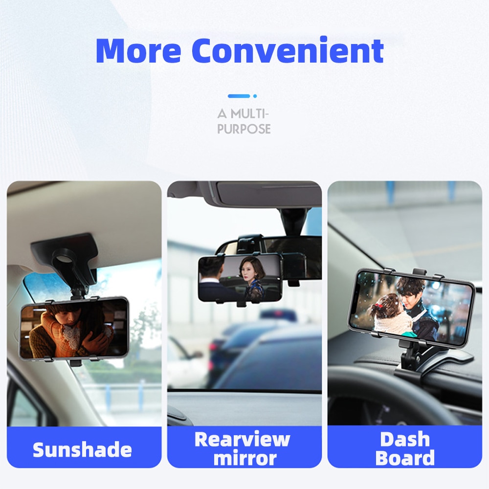 360 Graden Dashboard Auto Telefoon Houder In Auto Gps Navigatie Beugel Mobiele Telefoon Achteruitkijkspiegel Zonneklep Multifunctionele Stands