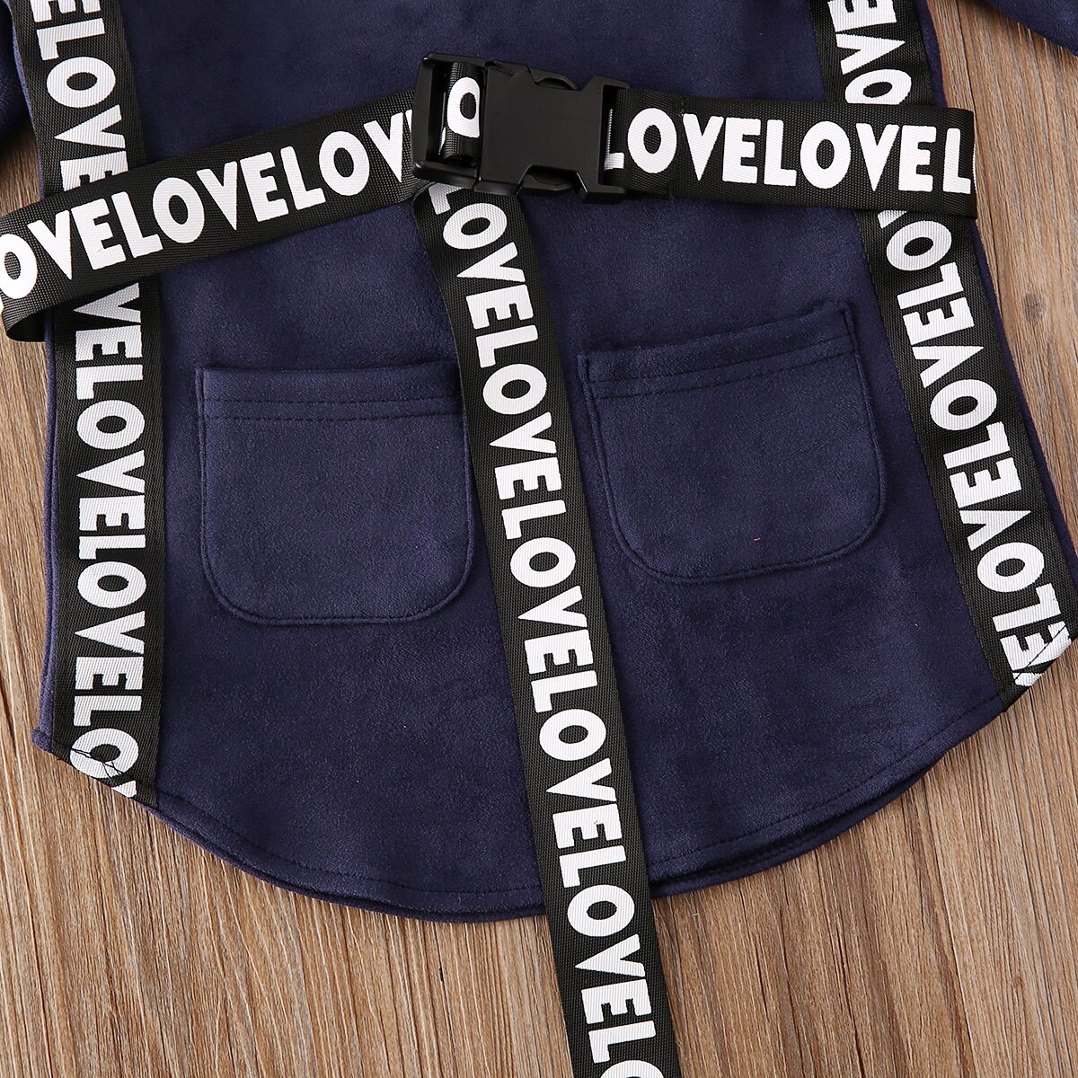 Pudcoco børn baby pige tøj langærmet sweatshirt lige kjole med bælte efterår spædbørn småbørn afslappet outfits 1-5t