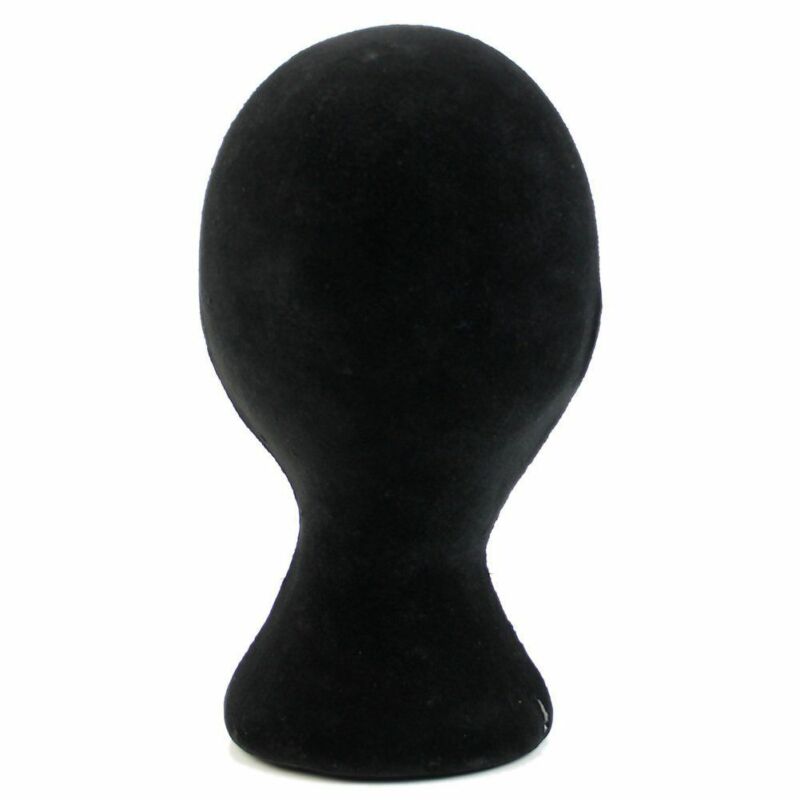 Mannlig fomale styrofoam skum mannequin dukkehode modell parykker briller vise stativ svart