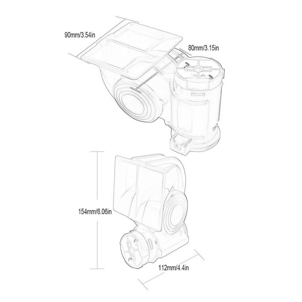12V Motorfiets Elektrische Pomp Slak Hoorn Motorfi... Grandado