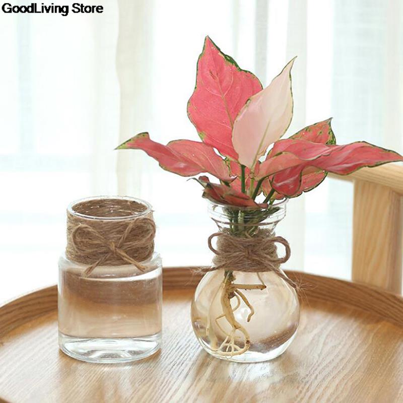 Mini florero de Jacinto de resina transparente para decoración del hogar, maceta de flores y plantas, adornos artesanales para sala de estar, jardín, decoración de escritorio, 1 ud.