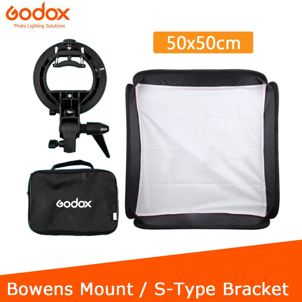 Godox 50X50Cm 50*50Cm/20 "* 20" Softbox Diffuser Met S-type Bracket Bowens Houder Voor Studio Foto Speedlite Flash Light