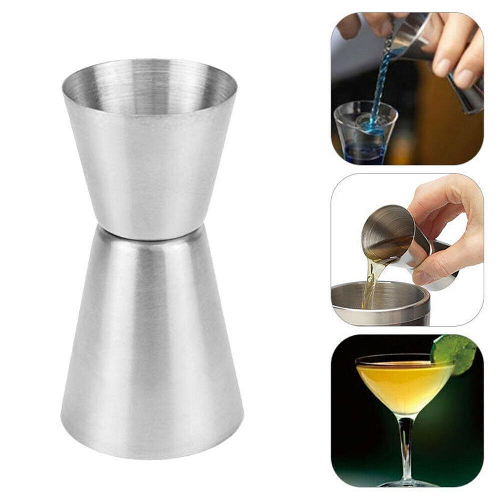 15/30ml Stainless Steel Measure Cup Jigger Single Double Shot Short Cup Tool Double Shot Cocktail Wine Measure Cups Durable Jugs