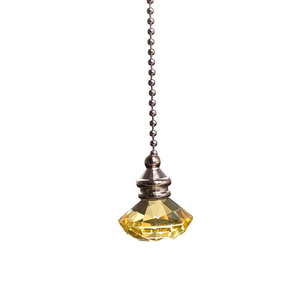 Prism Pull Chain Extension Styling Hanging Ceiling Fan Desk Light Home Decor Wedding Dazzling Crystal Clear Pendant Craft: Gold Yellow