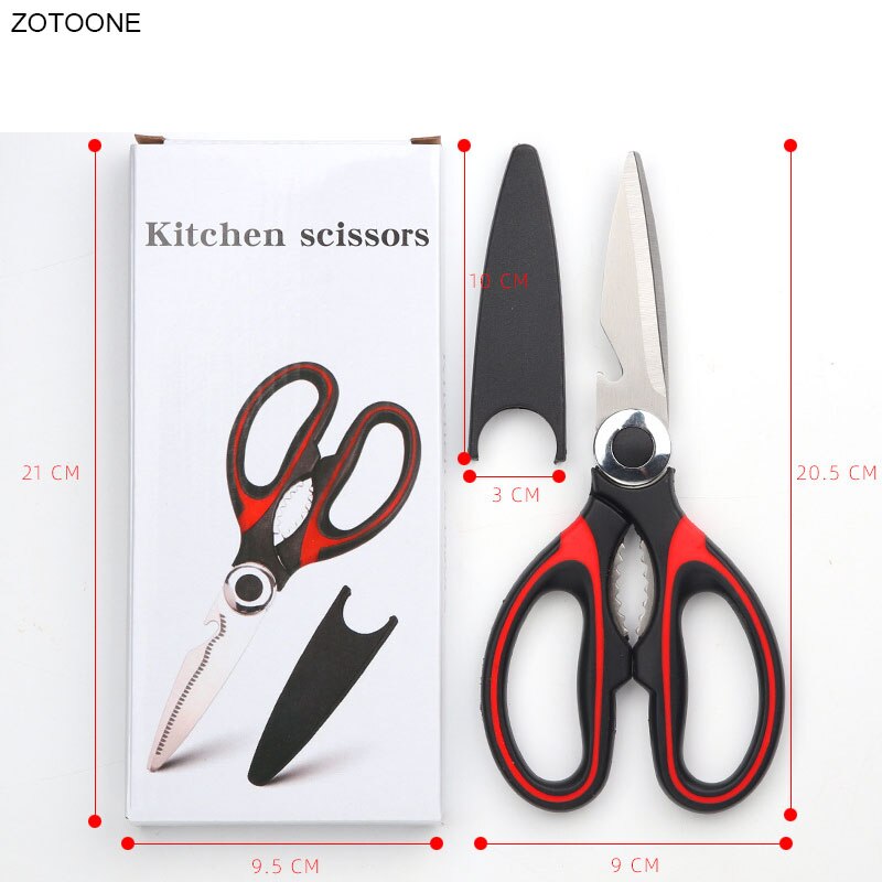Zotoone Roestvrijstalen Keuken Schaar Multifunctionele Scharen Tool Voor Groenten Vlees Kruiden Diy Schaar Tool Keuken Schaar G: Rood