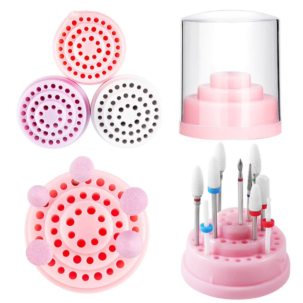 Soporte para brocas de uñas con 10/20/48 agujeros, estuche de almacenamiento vacío, contenedor de exhibición, caja de cortador de fresado, soporte de exhibición para manicura Acryl