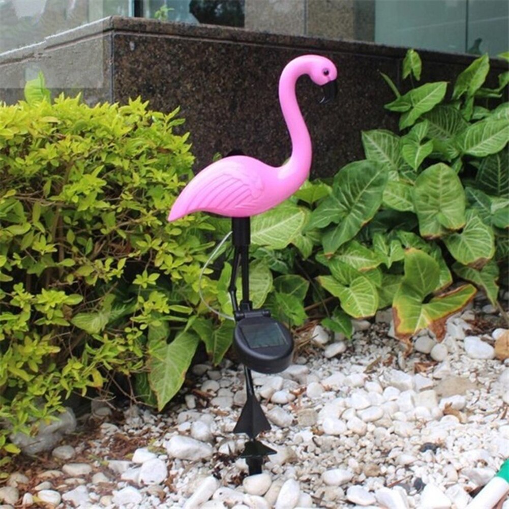 Solcelledrevet flamingo-pæl led-lys vandtæt vej haveplænelampe