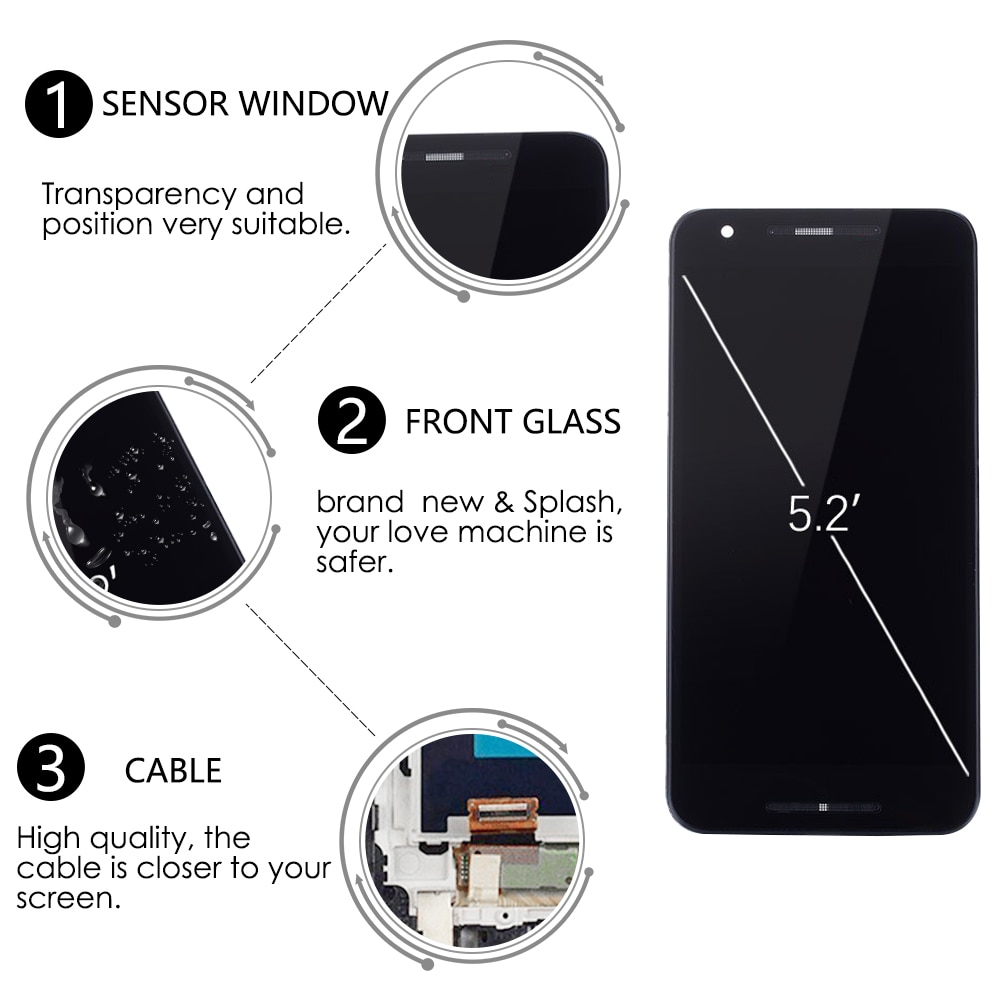 Original For LG nexus 5X LCD Display H790 H791 H798 LCD Touch Screen Digitizer Assembly Frame For LG 5X LCD Replacement