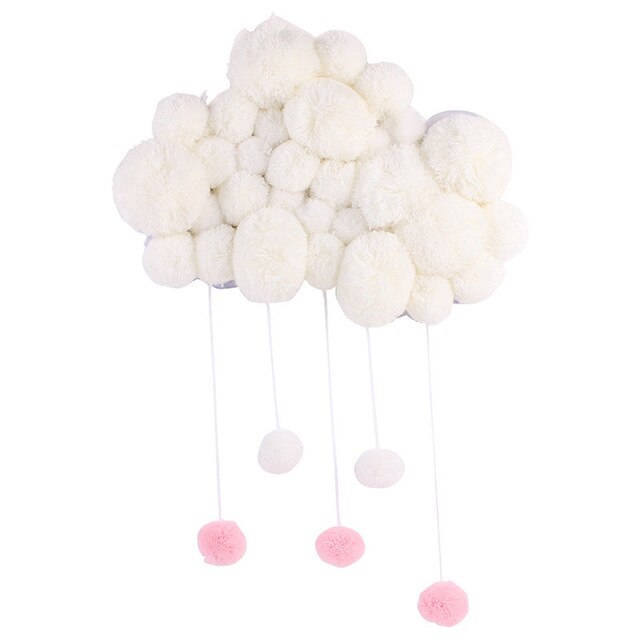 Ins Stijl Babykamer Decoratie Voor Pasgeboren Korte Koraal Fluwelen Hairball Room Decor In De Wieg Fotografie Props Accessoires: WHITE