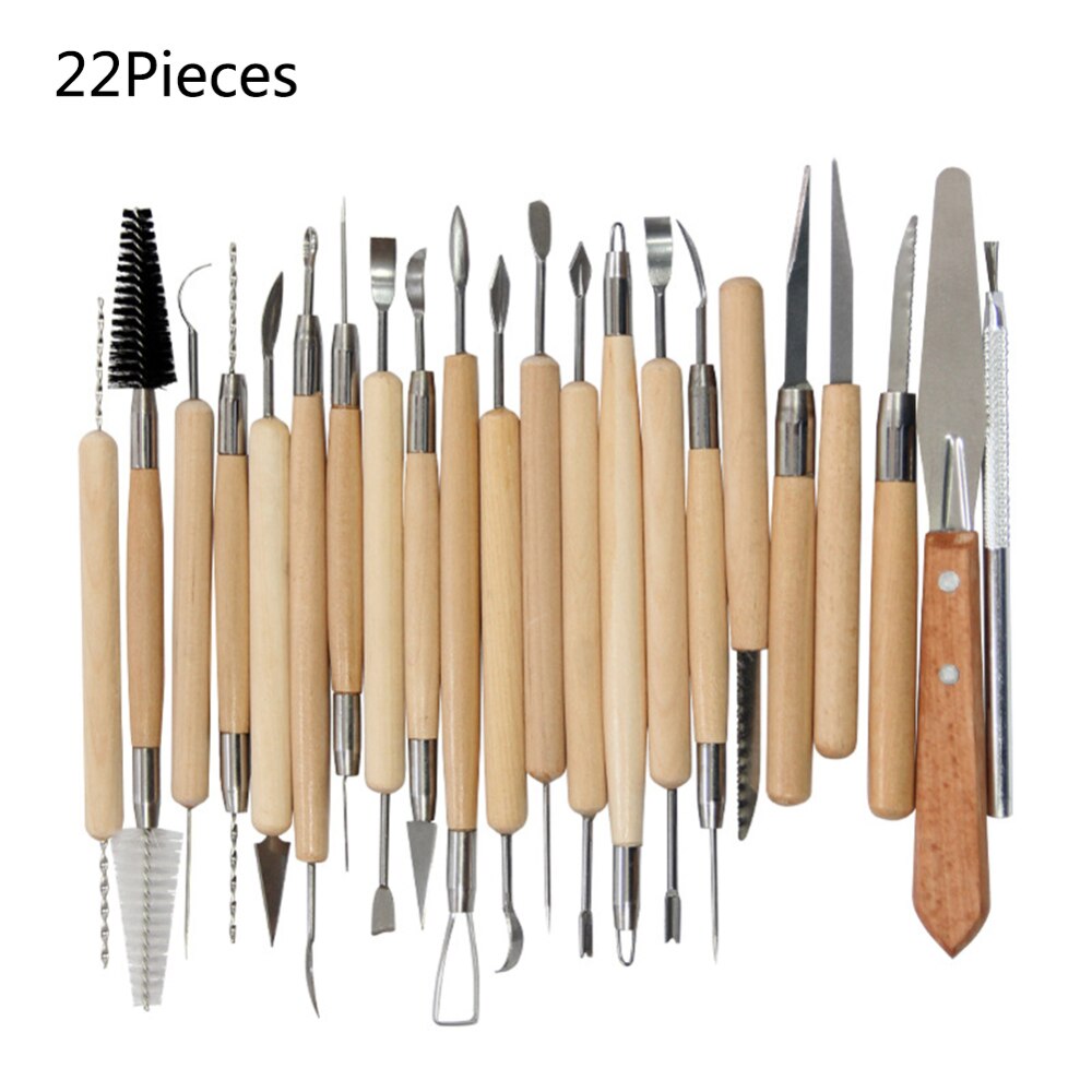 22 Pcs Wooden Handle Clay sculpting Tools Set DIY Art Clay Pottery Tool Set Sculpting Tool