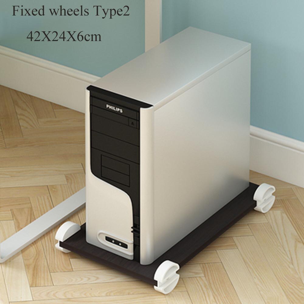 Multifunctionele Houten Rek Voor Computer Belangrijkste Processor Case Office Huis Gebruik Pc Host Ondersteuning Universele Kleurrijke Houten Lade: Fixed wheels Type2