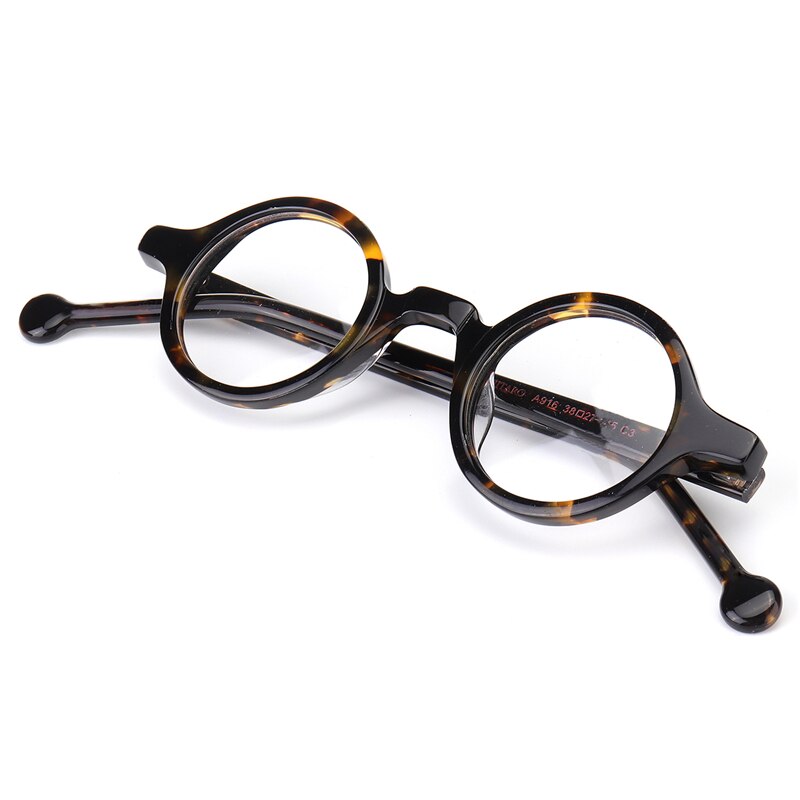 Lesov retro cirkel briller ramme kvinder vintage runde linser briller optisk brille ramme mænd vintage briller rammer: Brun