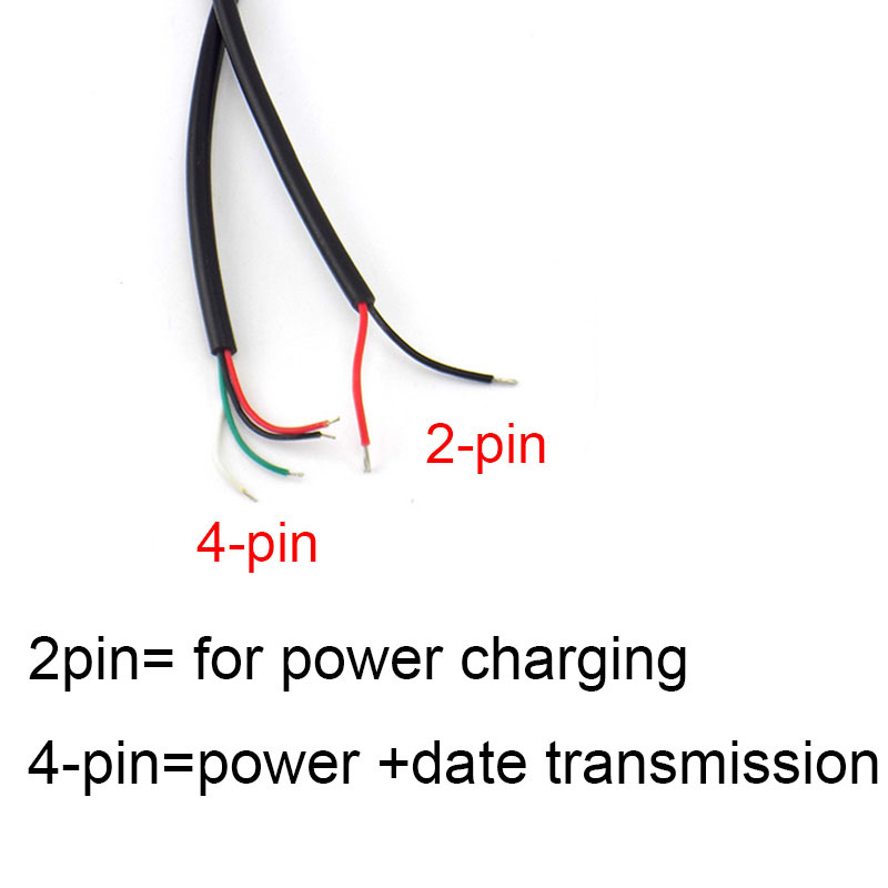 Cabo de alimentação de 0.3m/1m/2m, 2 pinos usb 2.0 a fêmea macho 4 pinos fio jack carregador cabo de carregamento conector de extensão diy linha 5v