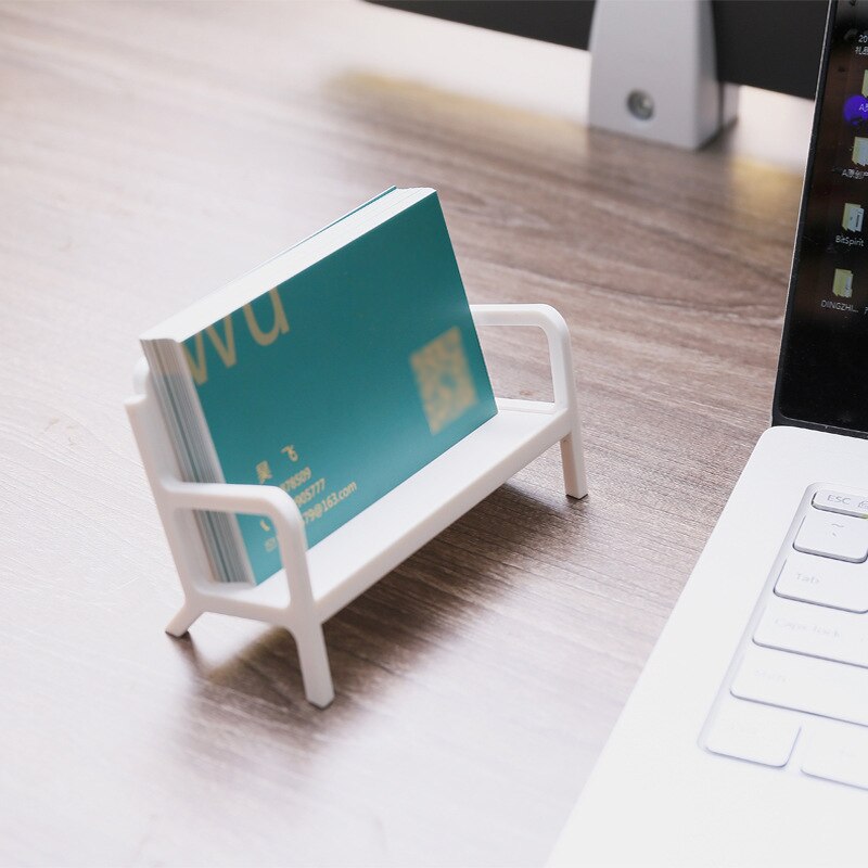 Bench Figure Business Card Case Simple Style Sofa Calling Card Holder Modern Name Card Ornament for Office Table