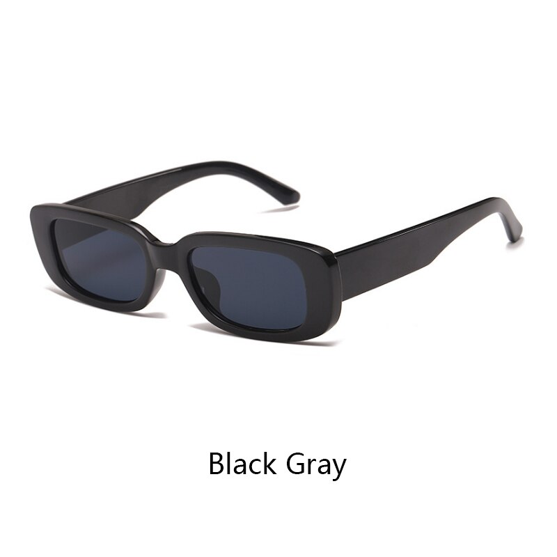 Epicool Klassieke Retro Zonnebril Vrouwen Kleine Vierkante Frame Zonnebril Dames Ocean Lens Zonnebril Oculos UV400: Black Gray