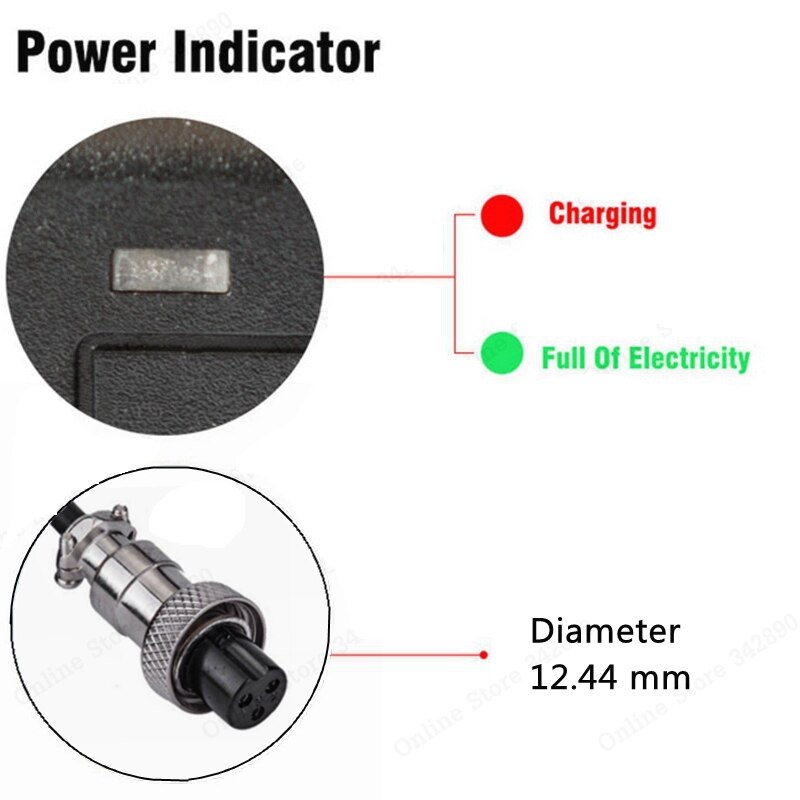 58.8v 1.5A li-ion battery charger Electric scooter ebike wheelchair charger golf cart charger 3 pin line12MM AC100-200