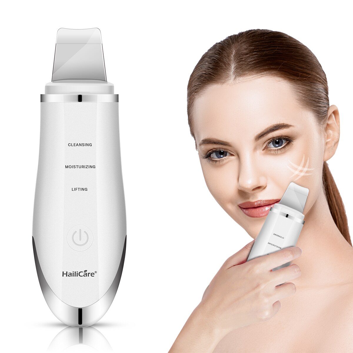 Facial Peeling Cleaner Device Ultrasonic Scrubber Massager Machine Skin Scrubber Cleaning Face Shovel Tool: Default Title