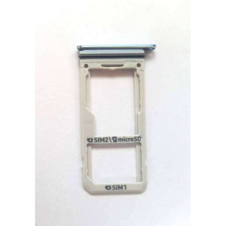 Plateau de carte Sim de remplacement + Micro Sd/double Sim pour Samsung Galaxy S8 G950F bleu (plateau Sim)