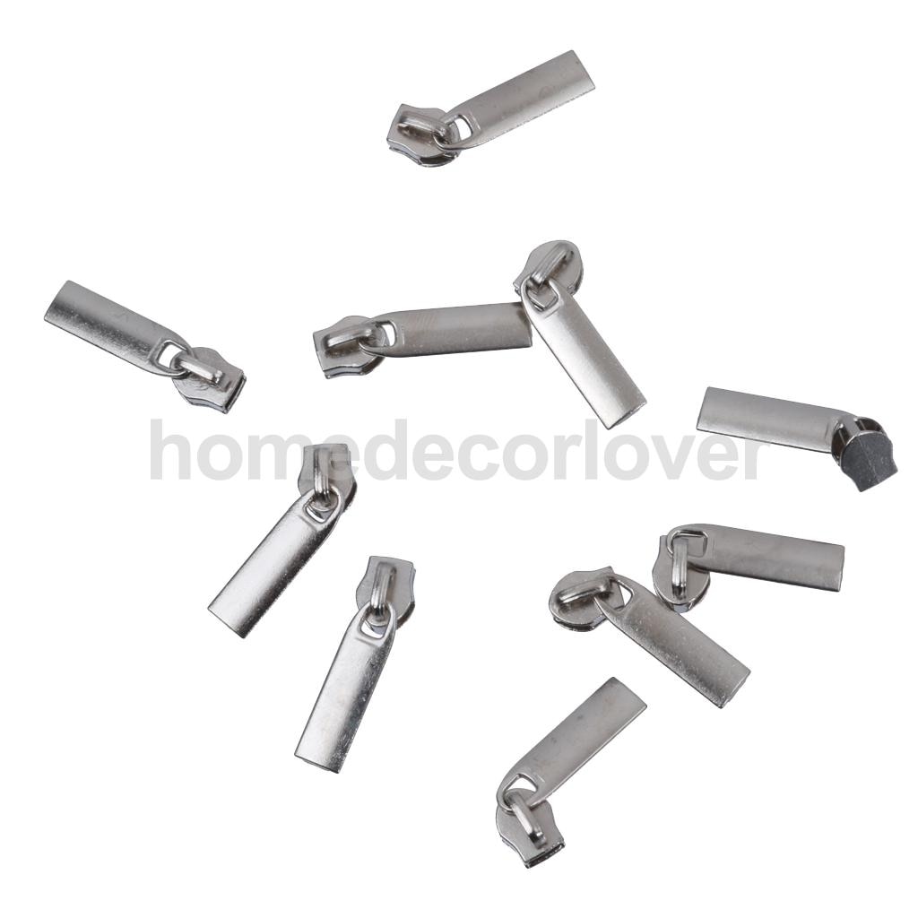 10 Pcs Antiek Zilver Metal Zip Puller/Rits Pull Sliders Hoofd Rits Reparatie Kit