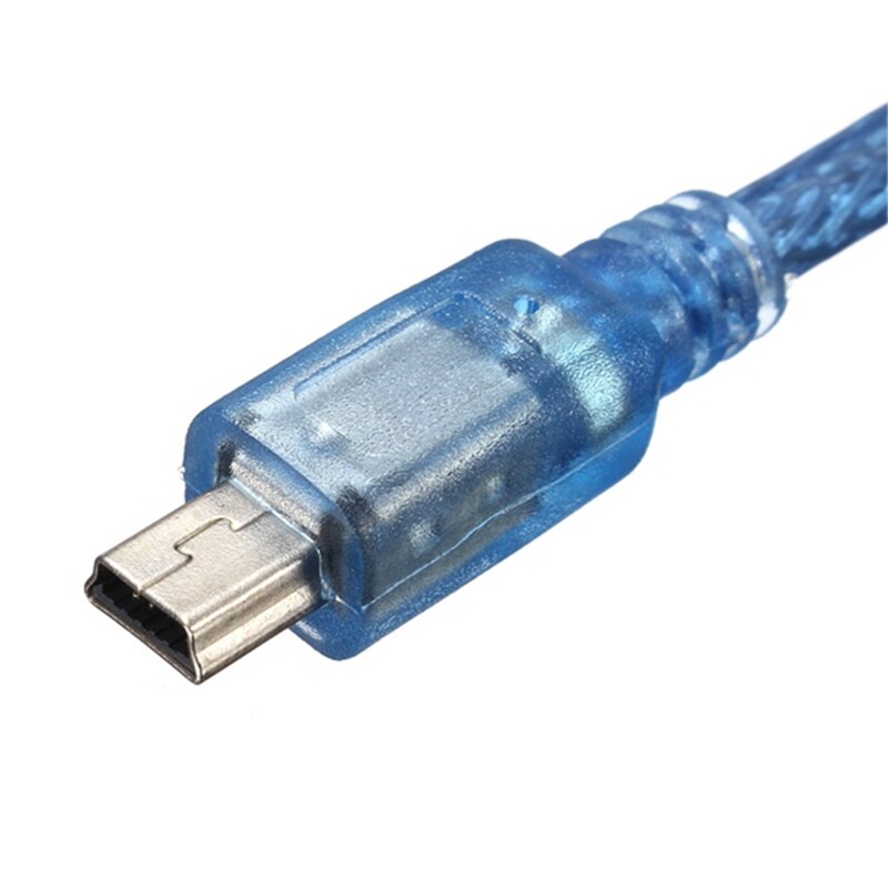 30CM Blue Male USB 2.0A To Mini Male USB B Powered Data Cable For Arduino Phone Lamp Accessory