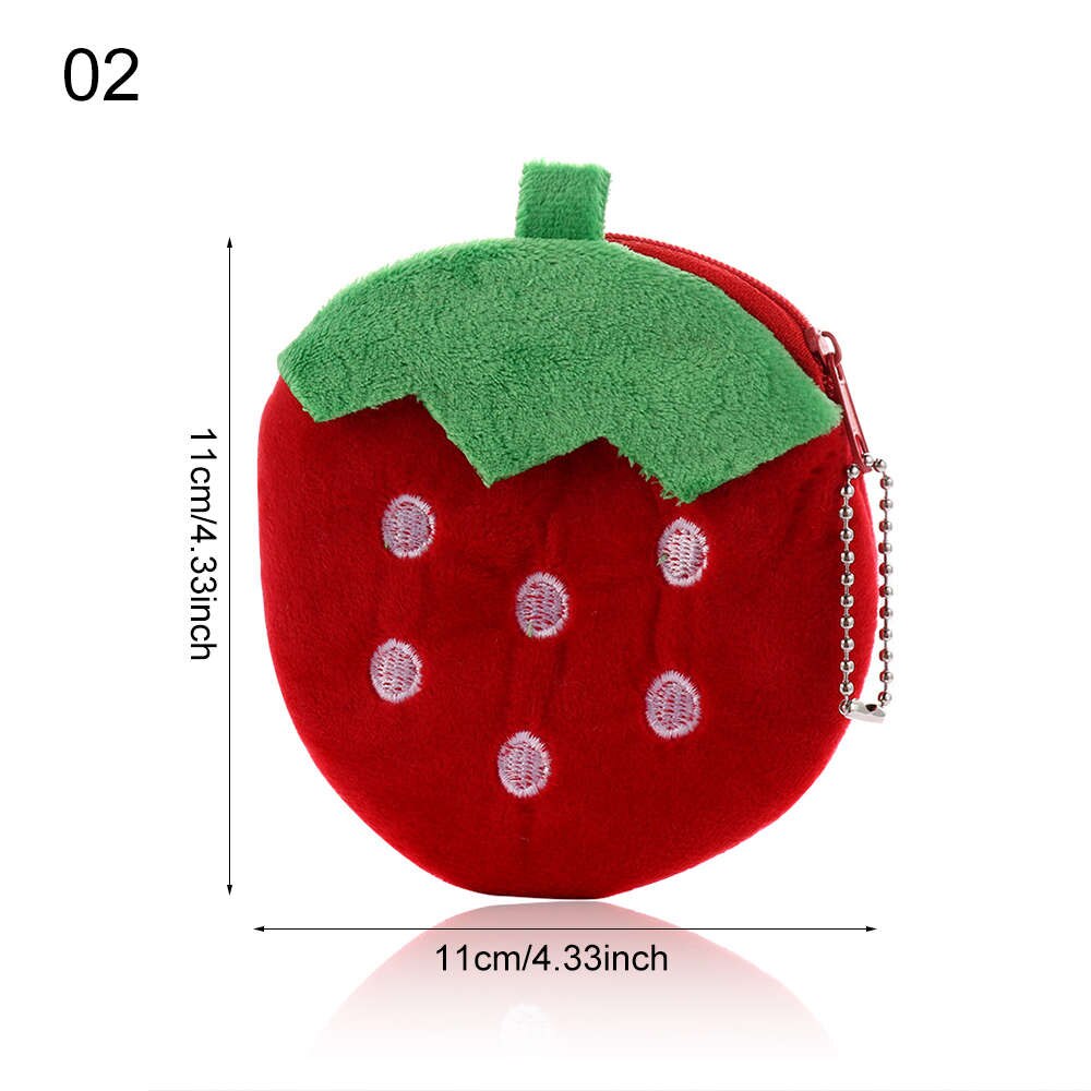 1 ud. Monederos bonitos de felpa para mujeres niñas frutas serie sandía fresa Cactus monedero cartera estudiante lápiz estuche: 2