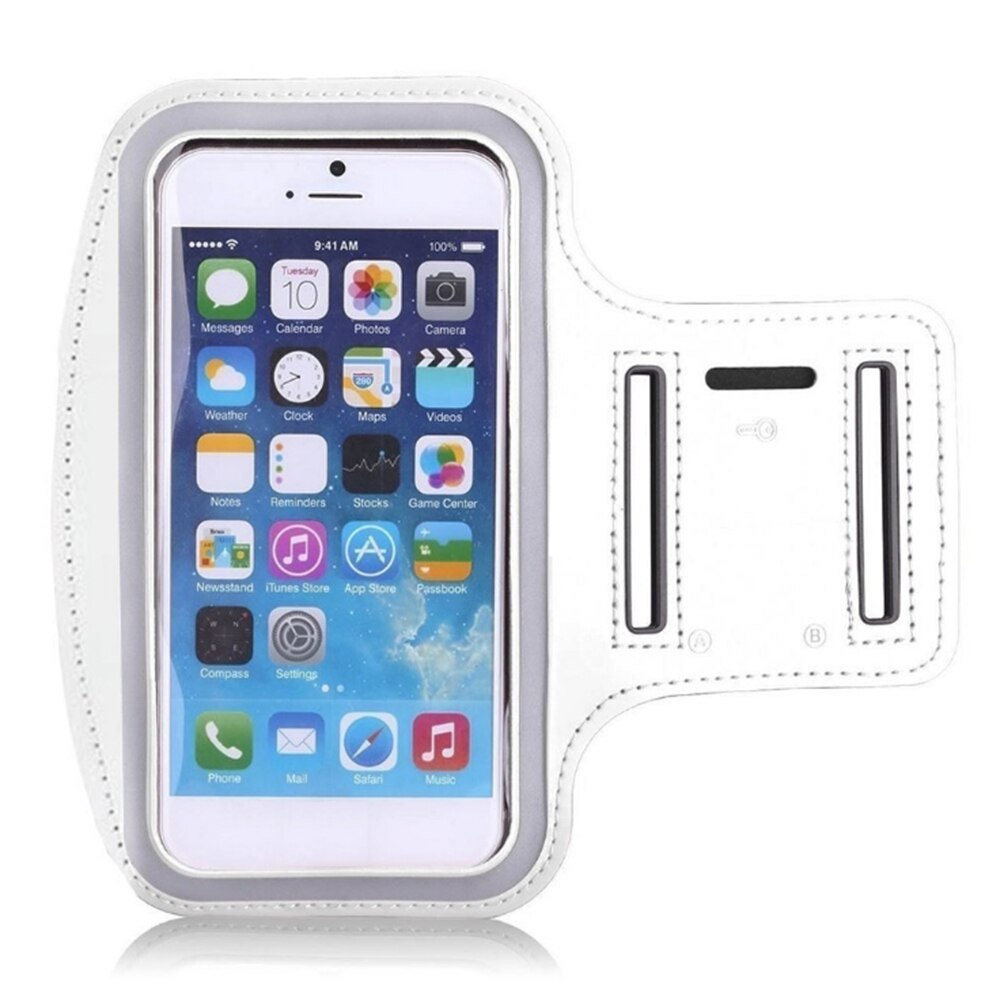 Outdoor Sports Phone Holder Waterproof Armband Case for Samsung Gym Running Phone Bag Arm Band Case for all phones: White