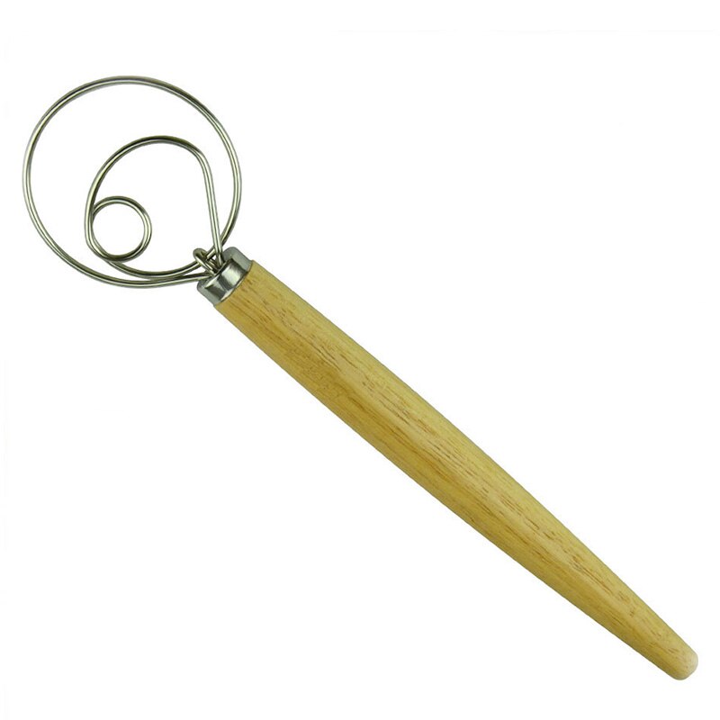 Batidor de huevos, agitador de bobina de harina, batidor danés, palo de madera de roble, manejo de la licuadora de cocina, batidor de huevos, herramientas manuales, utensilio mezclador de crema de huevo: 33 x 8 x 2.5 cm