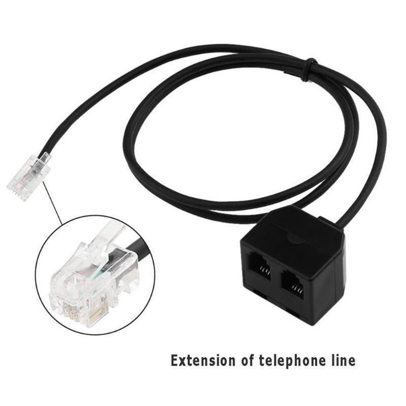 RJ9 4P4C Male To Dual Female Ports Connector Telephone Adapter Cable Wire Telephone extension Cord