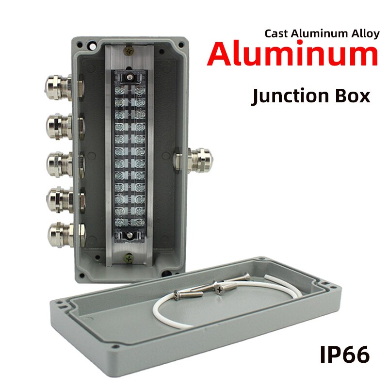 Aluminum Enclosure Project Box IP66 Outdoor Waterproof Junction Box Electrical Threading Case DIY Sealed Dustproof &amp; Rain Case