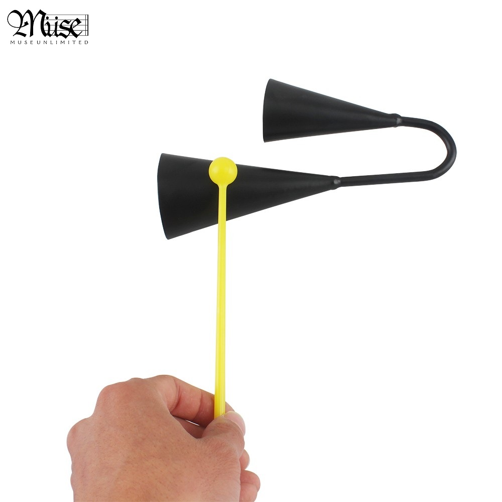 To-tonet metal a-go-go klokke koklokke percussion instrument med angriber