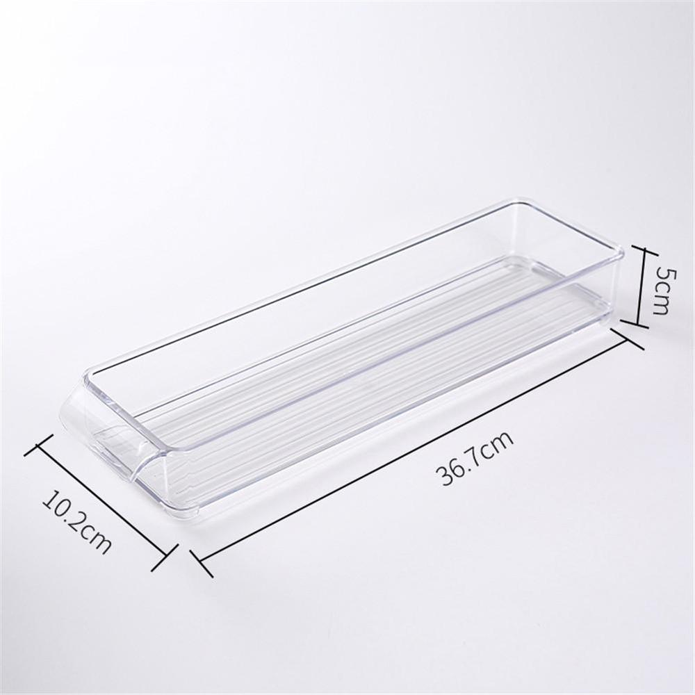 Clear Pantry Organizer Bins Household Plastic Food Storage Basket Box For Kitchen Countertops Cabinets Refrigerator Freezer: 12-36.7x10.2x5cm