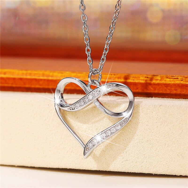 Huitan Vrouwen Liefde Ketting Met Aaa Crystal Zirconia Engagement Bruiloft Accessoires Sieraden: XL358