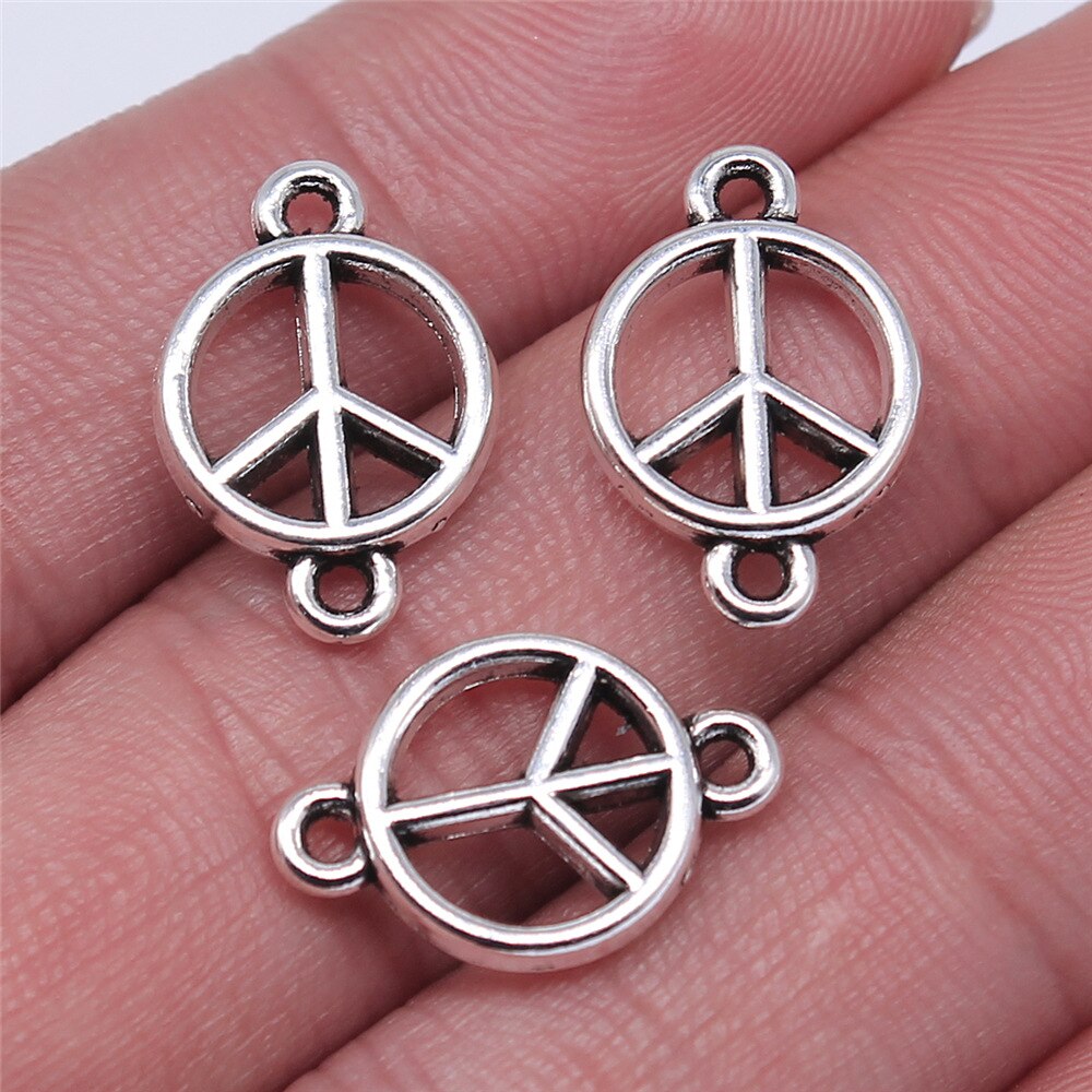 40pcs Peace Charms Pendant Antique Silver Color Peace Symbol Charm Pendants Jewelry Accessories DIY Peace Sign Charms: B10368-18x12mm