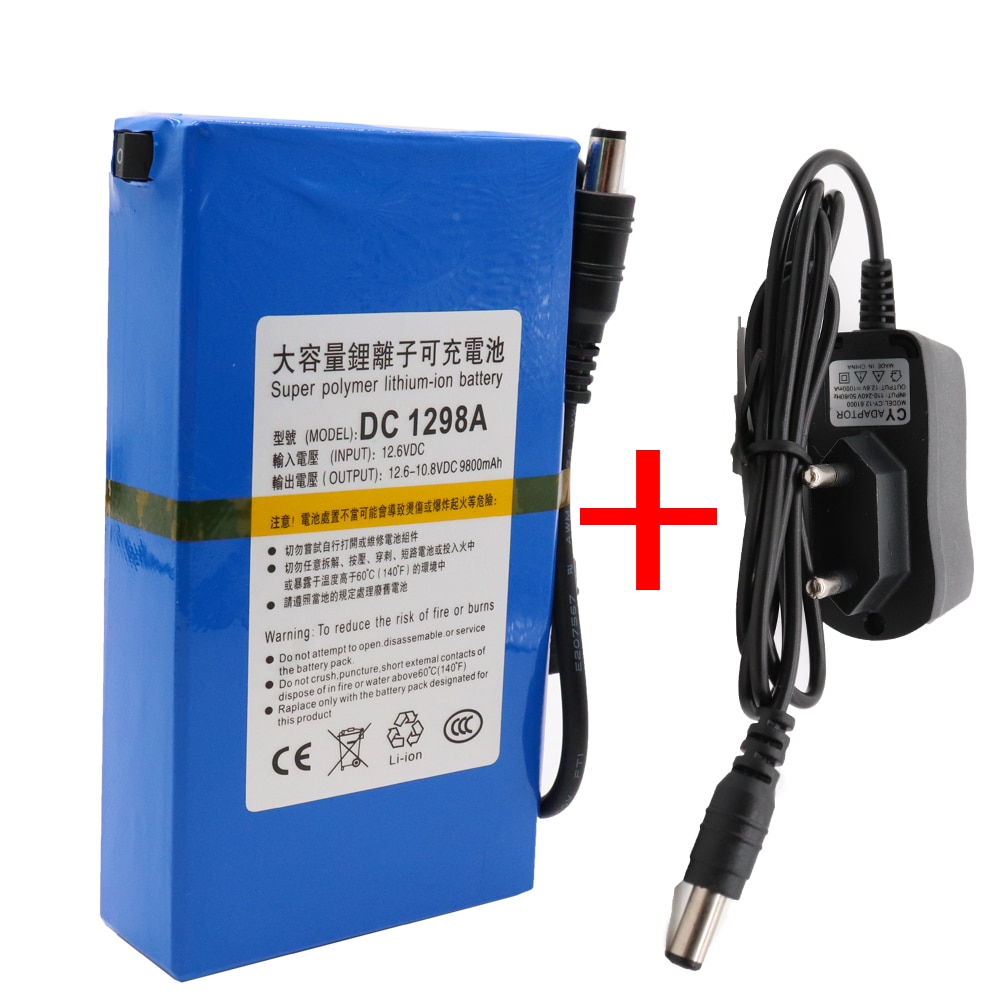 Durable DC 12 V 9800 MAH de Alta Capacidade Super Poderoso Backup de Bateria Recarregvel Li-ion Bateria Para Cmera Accmulat
