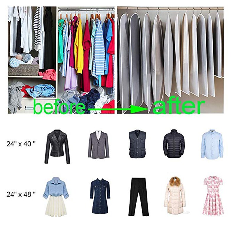 Clothes Dust Cover Storage Bag Transparent Suit Coat Coat Dust Jacket Waterproof Household Wardrobe Storage Jacket Clothing Box