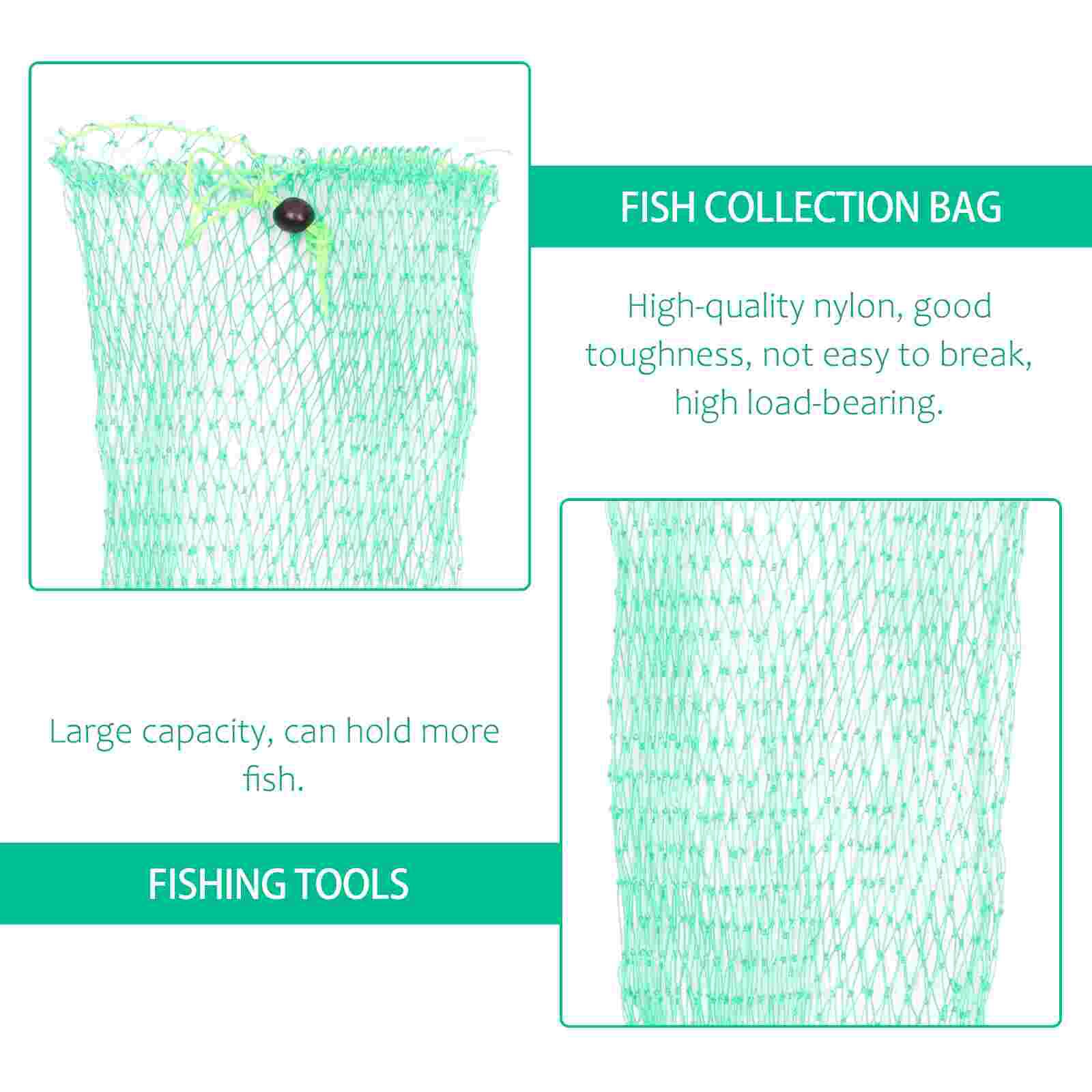 2pcs Practical Fishing Net Catch Fish Landing Net Woven Fishing Net Equipment