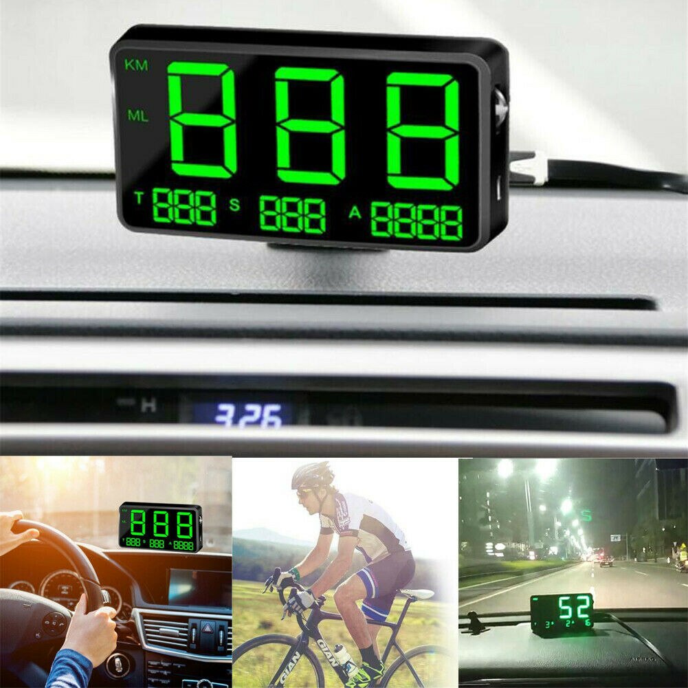 Universele auto gps snelheidsmeter hud mph / km/u digitale head-up display auto automatische snelheidsalarm
