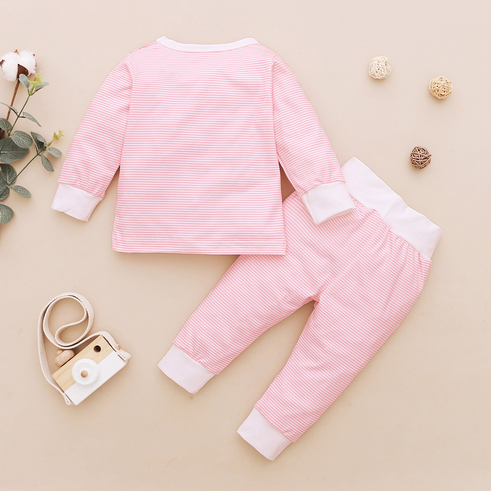 Cartoon Katoenen Pyjama Set Voor 3-18M Baby Meisjes Nachtkleding Set Lange Mouw Tops Broek Kit Herfst winter Thuis Kleding