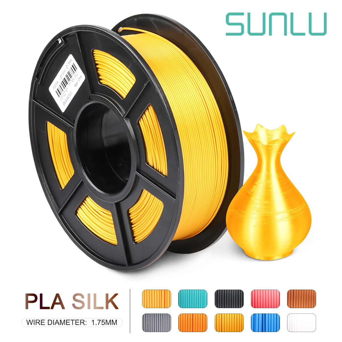 PLA Filament SEIDE Orange 1kg 2,2 £ 1,75mm Profi rolle 3D Drucker Filamet DIY für 3D druck füllt nach: HW-die Seide-LG-1KG