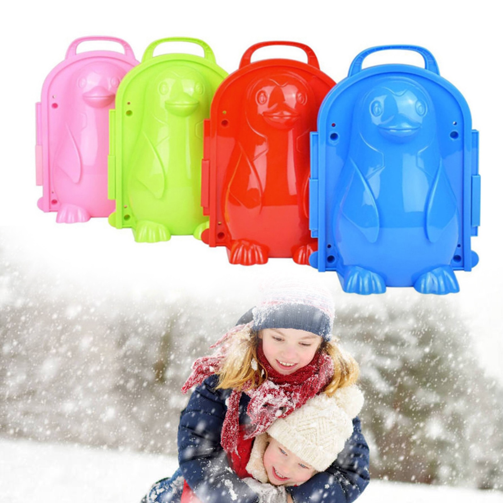 Snowman Maker Snowball Maker Clip Kids Outdoor Sports Toy Cute Penguin Plastic Snow Ball Maker Cute Ducks 눈사람 메이커 눈오리